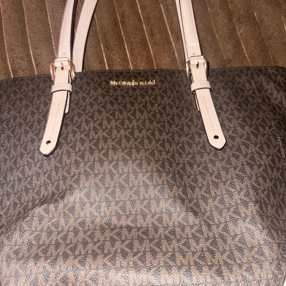 Michael Kors Monogram Brown and Cream Tote